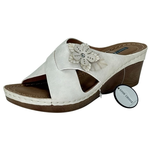 Good Choice Selly Cream Womens Wedge Sandals Size 7.5M - Picture 2 of 13